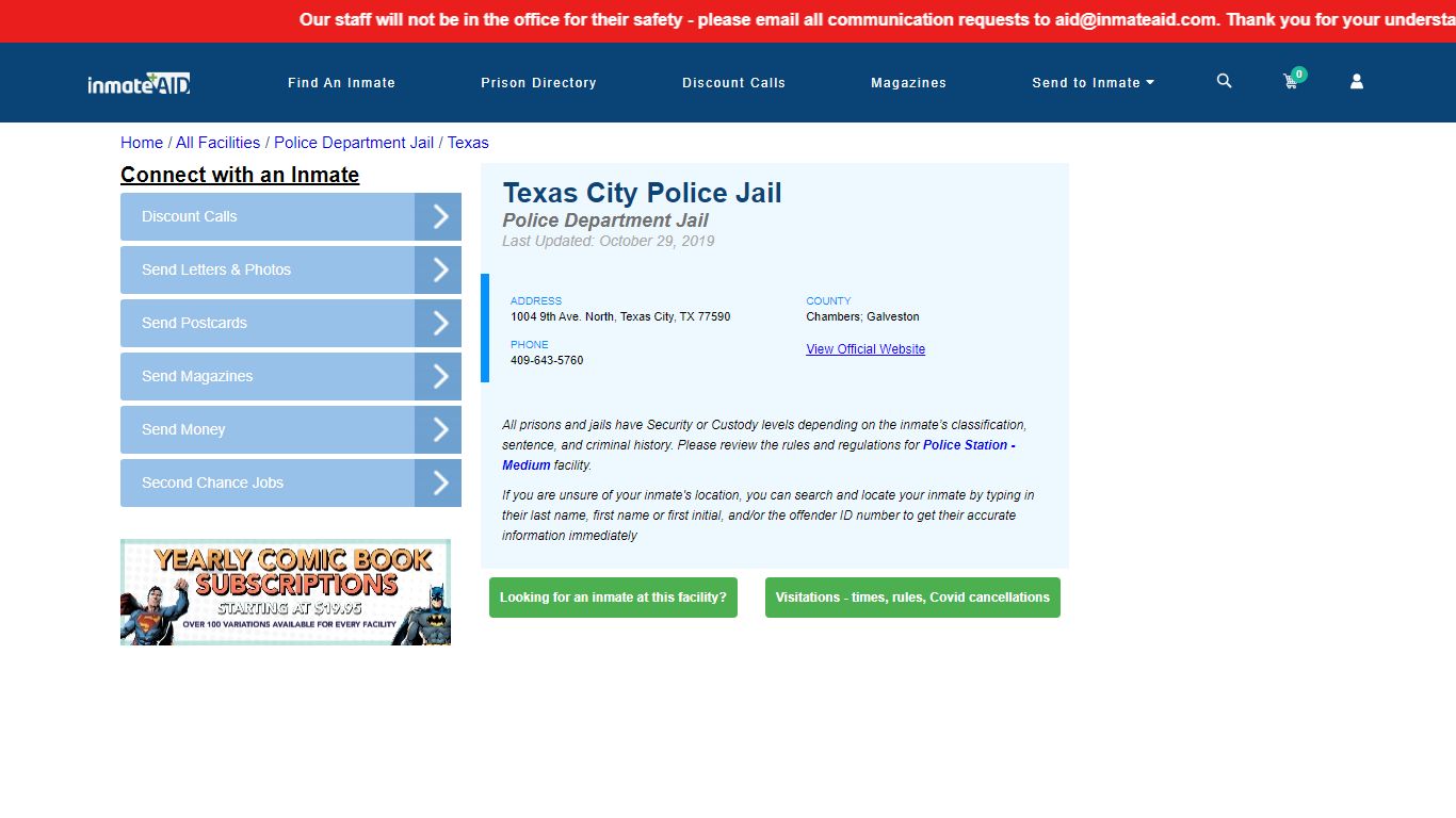 Texas City Police Jail & Inmate Search - Texas City, TX